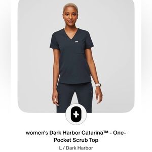 Figs Catarina Scrub Top Dark Harbor Size L